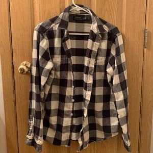 Black, Gray, and White Polo Flannel